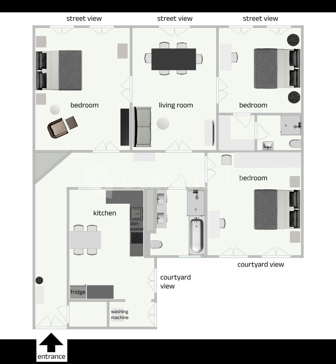 Prenájom bytu 4-izbový 136 m², Betlémská, Praha, Praha