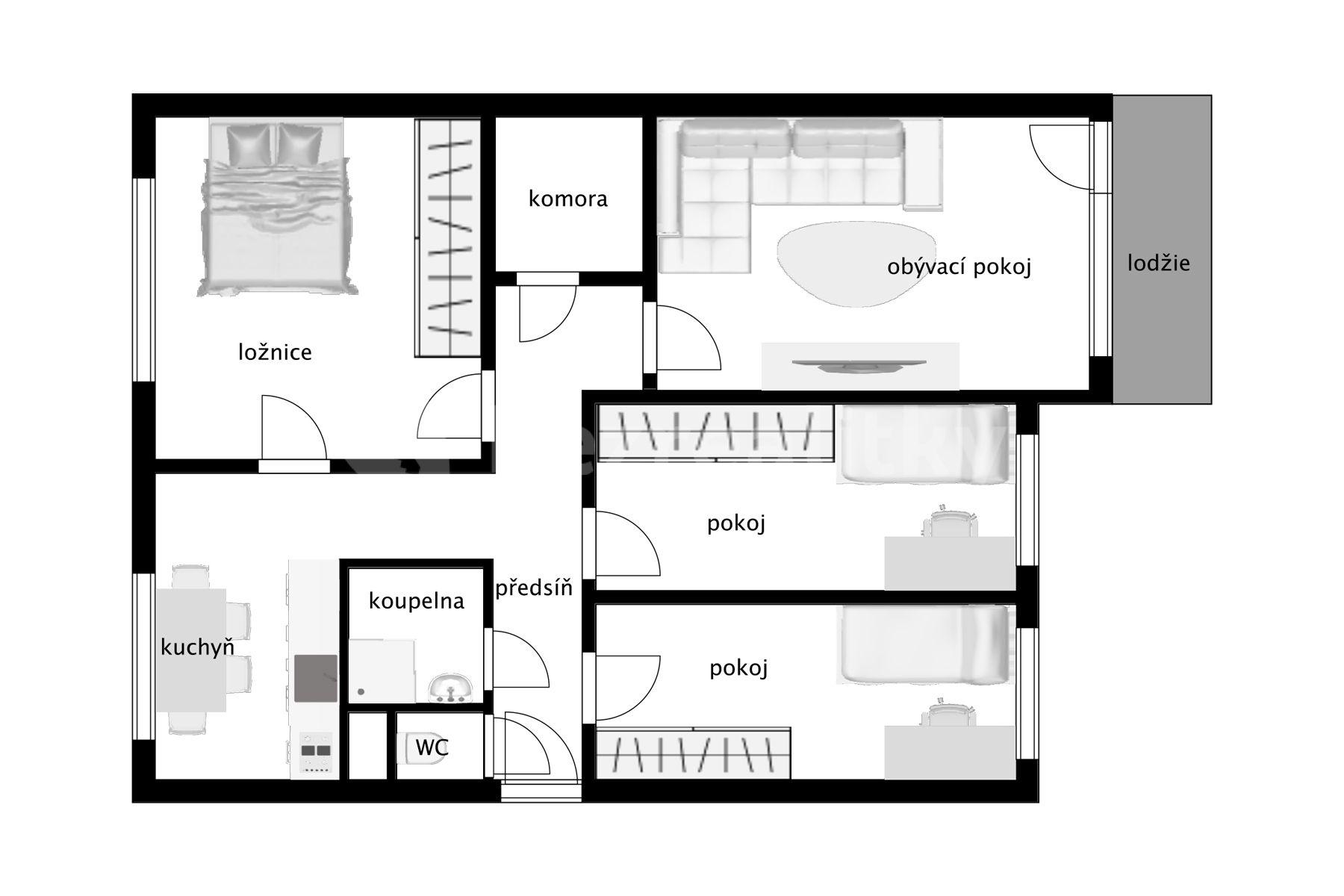 Predaj bytu 4-izbový 81 m², Vlastina, Praha, Praha