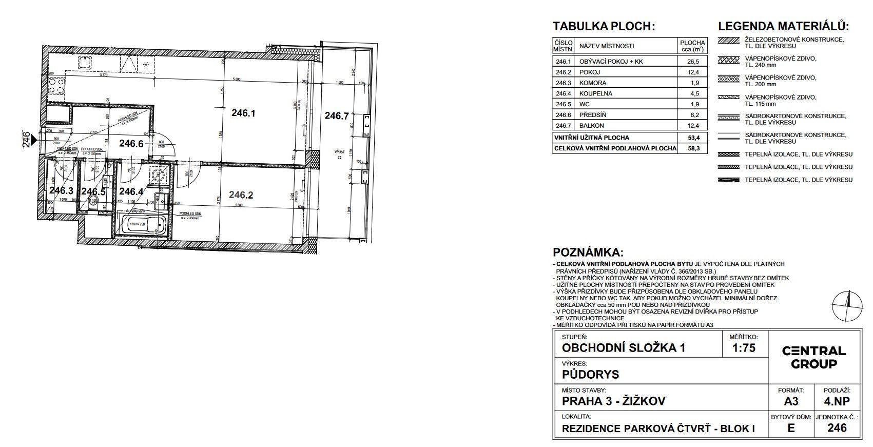 Prenájom bytu 2-izbový 54 m², Šrámkové, Praha, Praha