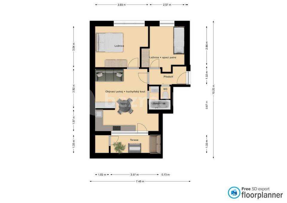 Prenájom bytu 3-izbový 70 m², Budějovická, Praha, Praha