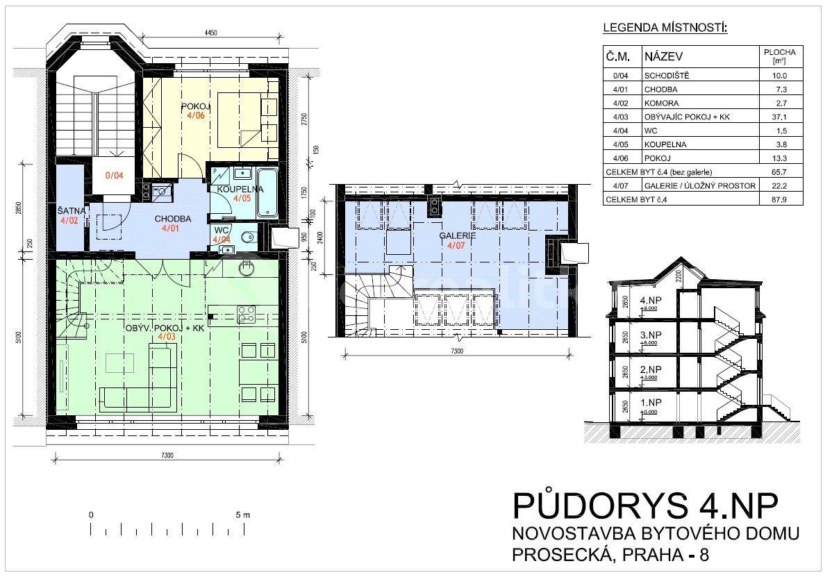 Predaj bytu 3-izbový 88 m², Prosecká, Praha, Praha