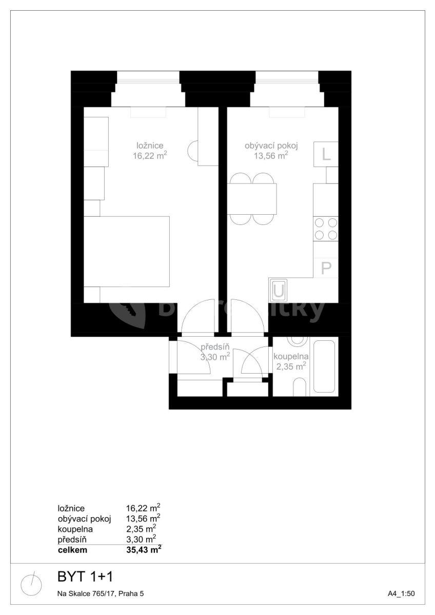 Prenájom bytu 1-izbový 35 m², Na Skalce, Praha, Praha