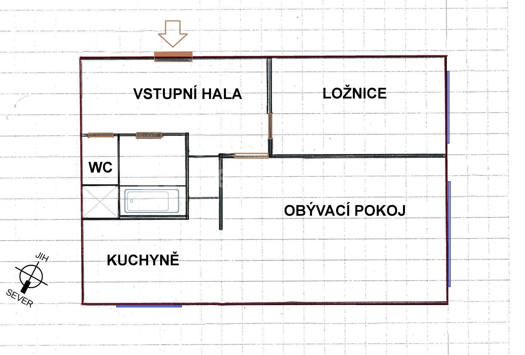 Prenájom bytu 2-izbový 50 m², U Krbu, Praha, Praha