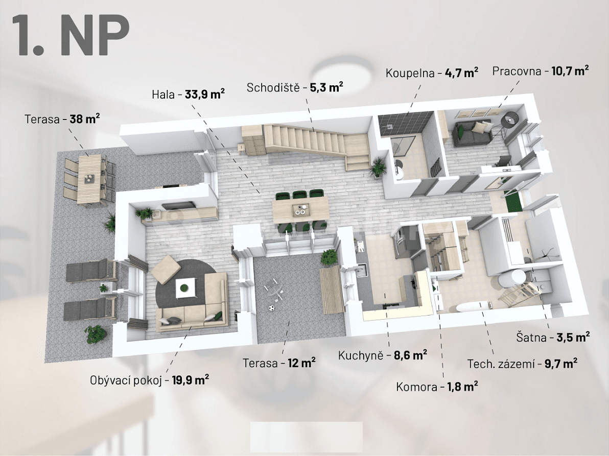 Predaj domu 173 m², pozemek 1.277 m², Chyňava, Středočeský kraj