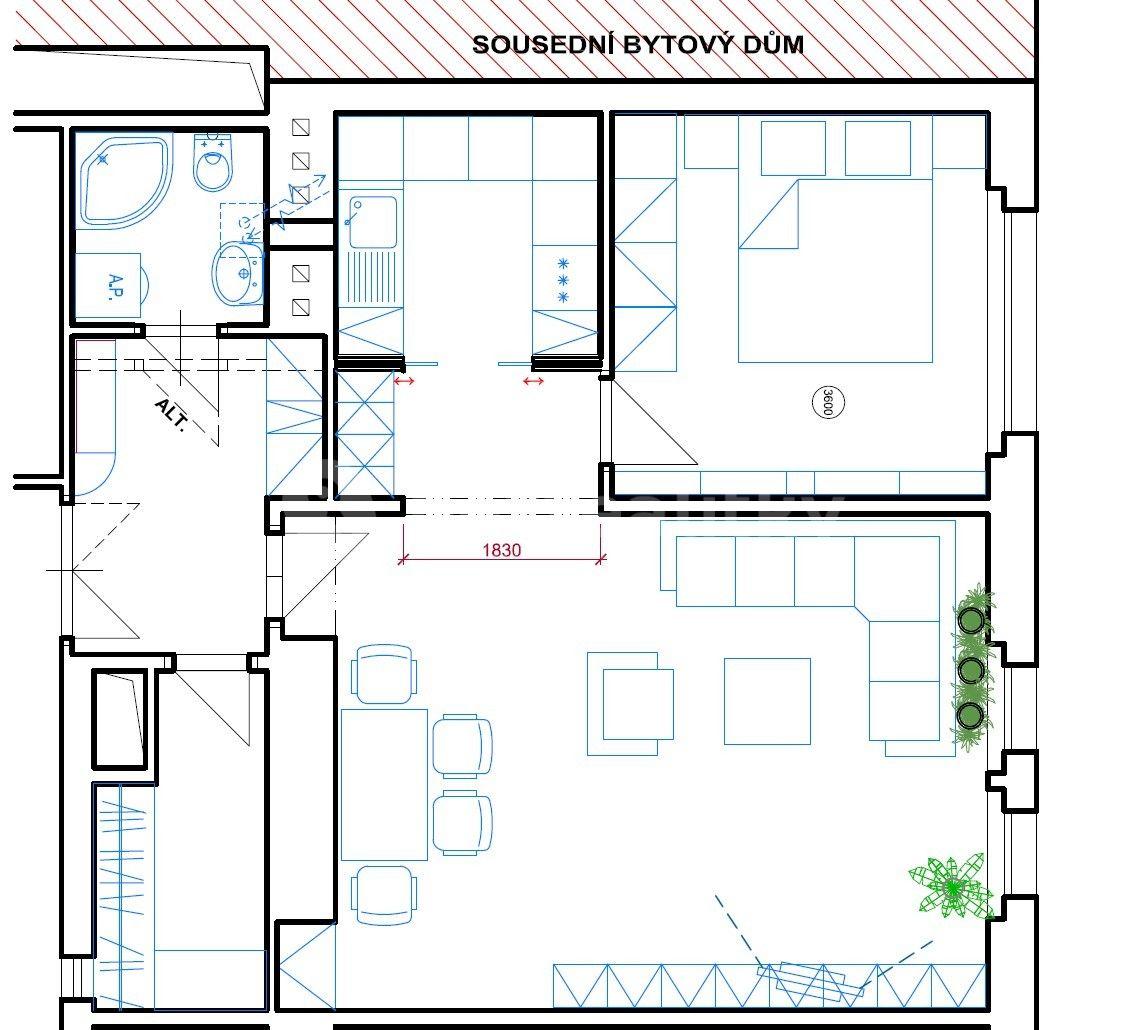 Prenájom bytu 2-izbový 62 m², Československé armády, Praha, Praha