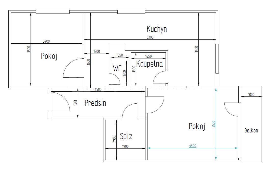 Predaj bytu 2-izbový 59 m², Šafaříkova, Chomutov, Ústecký kraj