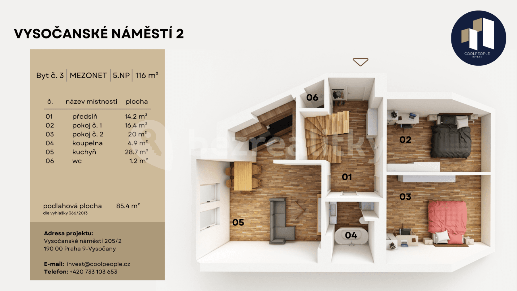 Predaj bytu 116 m², Vysočanské náměstí, Praha, Praha