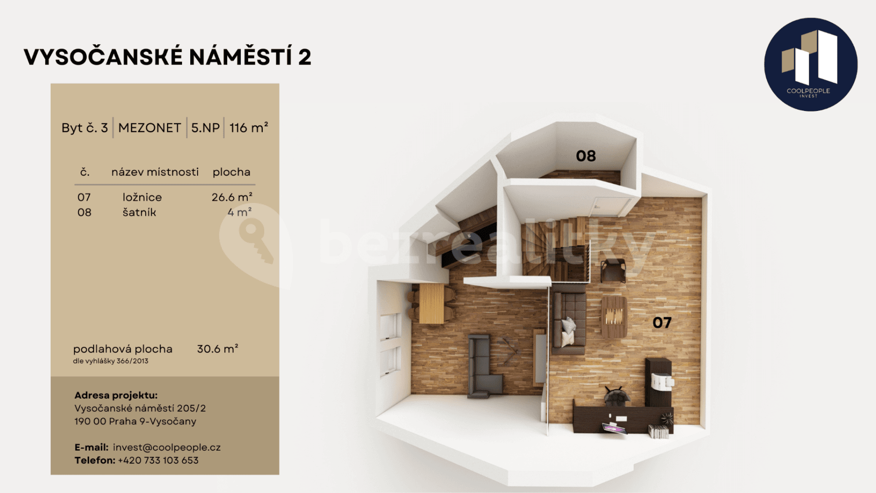 Predaj bytu 116 m², Vysočanské náměstí, Praha, Praha