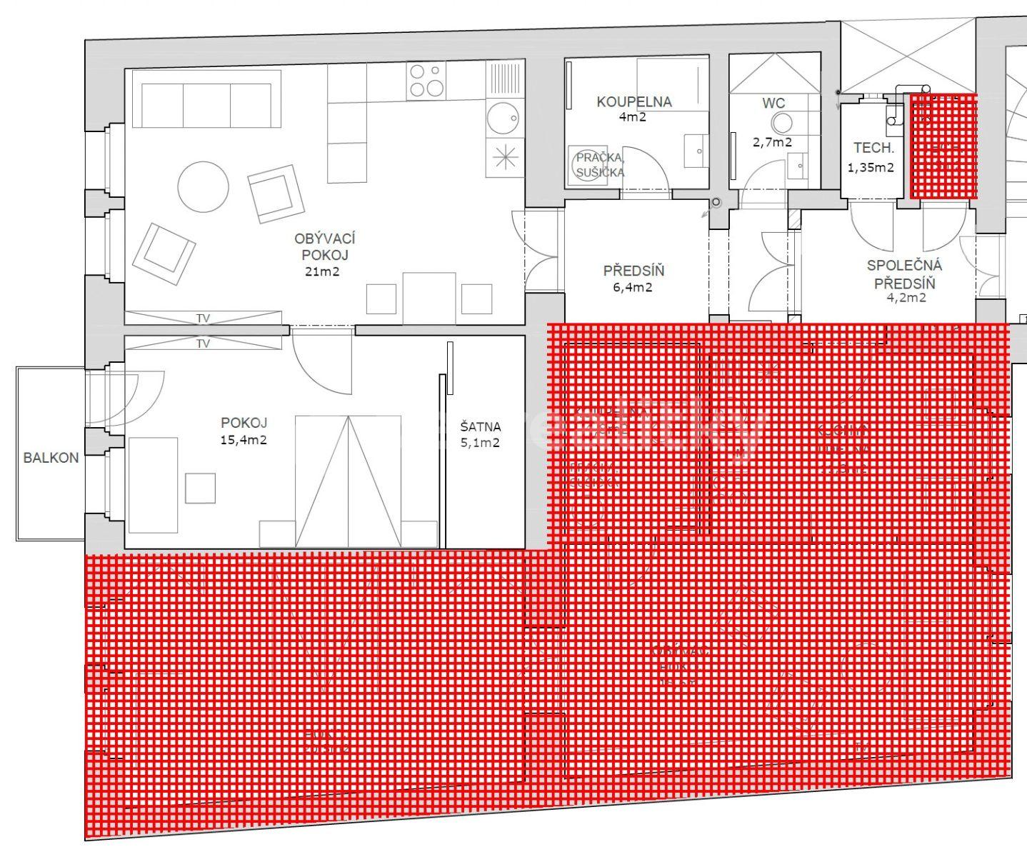 Prenájom bytu 2-izbový 56 m², Jungmannova, Praha, Praha