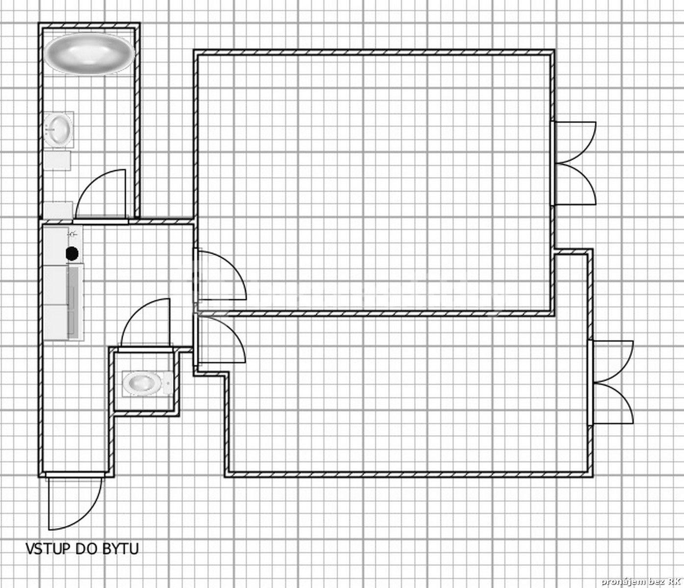 Prenájom bytu 2-izbový 51 m², U Hranic, Praha, Praha