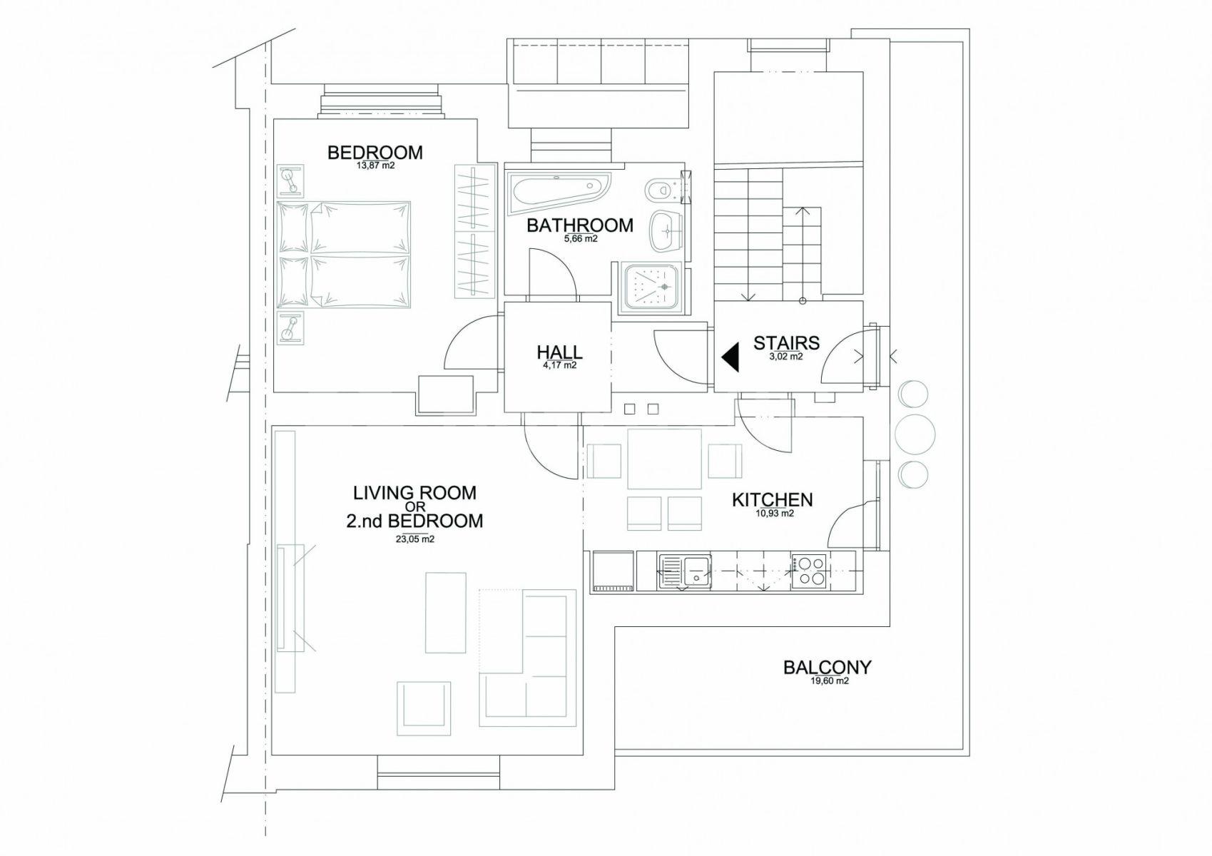 Prenájom bytu 2-izbový 61 m², Kosatcová, Praha, Praha