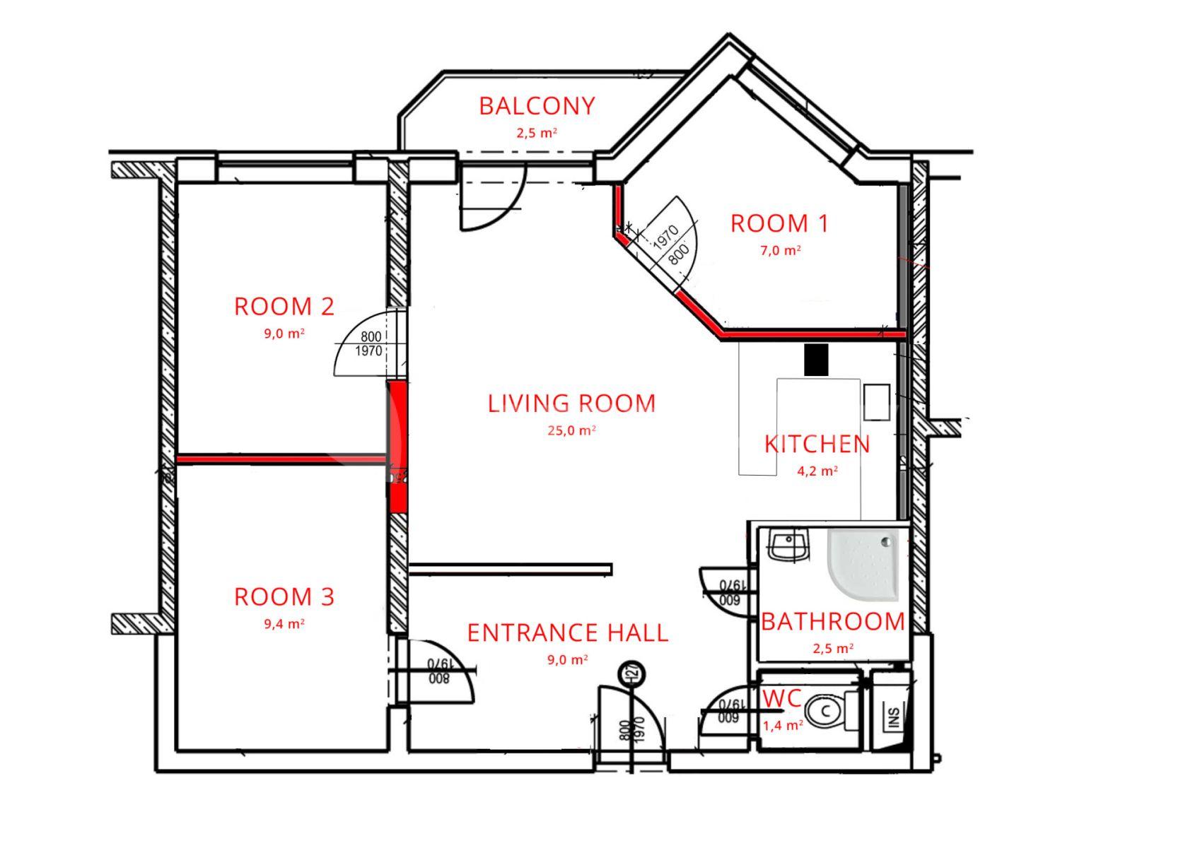 Prenájom bytu 4-izbový 62 m², Bosákova, Petržalka, Bratislavský kraj