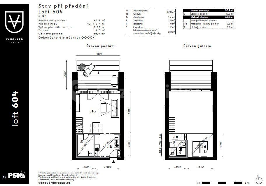 Prenájom bytu 1-izbový 65 m², Československého exilu, Praha, Praha