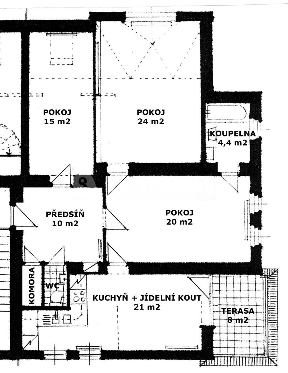 Prenájom bytu 3-izbový 103 m², Zapova, Praha, Praha