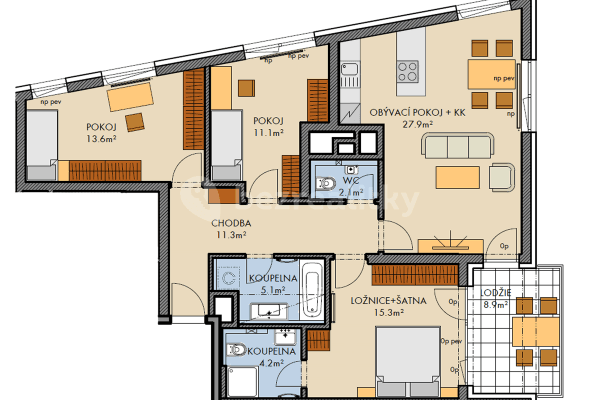 Prenájom bytu 4-izbový 100 m², Praha