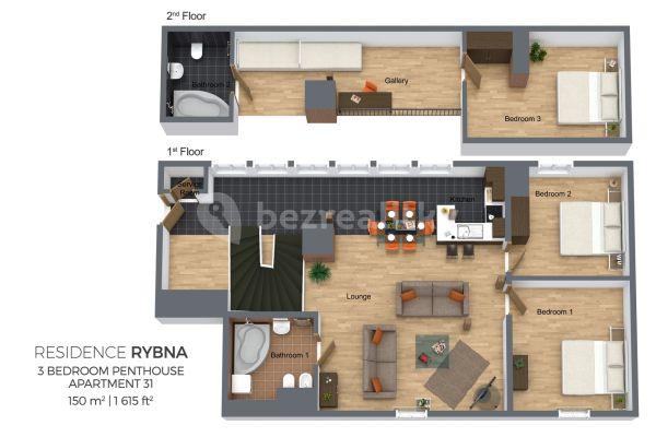 Prenájom bytu 4-izbový 150 m², Rybná, Praha