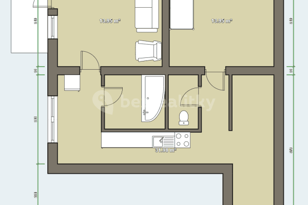 Predaj bytu 2-izbový 57 m², Obránců míru, Třebíč, Kraj Vysočina