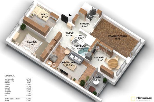 Predaj bytu 4-izbový 88 m², Frýdlantská, Praha