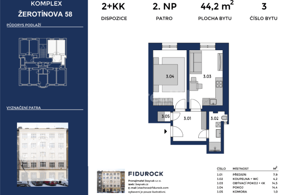 Predaj bytu 2-izbový 44 m², Žerotínova, 