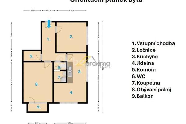 Predaj bytu 2-izbový 60 m², Kubatova, České Budějovice